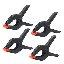 Load image into Gallery viewer, CESFONJER 4 Pcs – 4.5 Inch Spring Clamps, Heavy Duty Plastic Muslin Clamps for Background Muslin, Canvas, Paper, Chroma Key Screen, Heavy Duty Clip, Photo Studio and Any More.