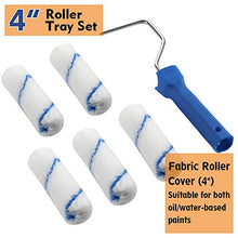 Load image into Gallery viewer, Foam Paint Roller Kit -Small Paint Tray Set with High-Density Foam Mini Roller Refills, Roller Frame, Paint Tray, 4" Microfiber Roller Covers, House Painting Roller Brush(12-Pack)