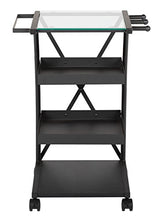 Load image into Gallery viewer, SD STUDIO DESIGNS Modern Triflex Mobile Storage Taboret for Arts and Crafts, Charcoal/Clear Glass