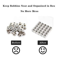 Load image into Gallery viewer, Lyplus Bobbins, 25 Pcs Sewing Machine Bobbins, Embroidery Metal Bobbins with Case Fit for Brother, Singer, Janome and More, Sewing Machine Replacement Accessories