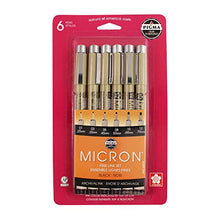 Load image into Gallery viewer, SAKURA Pigma Micron Black Ink Multi-tip Set, 6 Pack