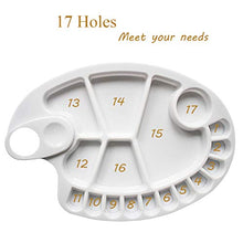 Load image into Gallery viewer, Non-Stick Paint Palette 2 PCS Artist Paint Mixing Tray Palette Oval Shaped Easy Clean Art Palette 17 Wells (2 PCS)