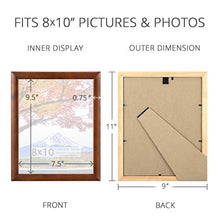 Load image into Gallery viewer, Langdon House 8x10 Picture Frame (Cherry Stained, 1 Pack), Solid Wood 8 x 10 Traditional Photo Frame with Wall Mount Hooks and Table Top Easel, Crestwood Collection