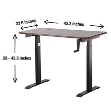 Load image into Gallery viewer, UNICOO - Crank Adjustable Height Standing Desk, Adjustable Sit to Stand up Desk,Home Office Table, Computer Table, Portable Writing Desk, Study Table (Black Walnut Top/Black Frame - NTCSET-01-BWB)
