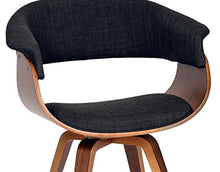 Load image into Gallery viewer, Armen Living Summer Chair in Charcoal Fabric and Walnut Wood Finish