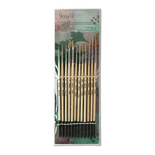 Load image into Gallery viewer, Jerry Q Art 12 Pcs Detail Paint Brushes, Golden Synthetic Hair, High Performance for Oil, Acrylic and Watercolor JQ-503