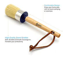 Load image into Gallery viewer, Brietis Premium Chalk Brush, Natural Boar bristles, Smooth Coverage for Furniture Painting, Chalked Paint Brushes, Milk Paint Brushes, Stencils, Clear, Large Round Brushes