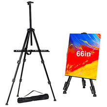 Load image into Gallery viewer, FUDESY Easel Stand,66" Aluminum Metal Display Easel Artist Easel Tripod with Portable Bag Adjustable Height from 21" to 66" for Table-Top/Floor Painting,Displaying,Drawing