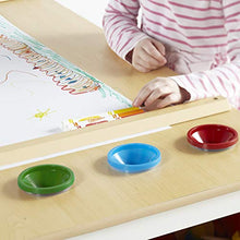 Load image into Gallery viewer, Guidecraft Arts and Crafts Center: Kids Activity Table and Drawing Desk with Stools, Storage Bins, Paper Roller and Paint Cups - Children's Wooden Learning Furniture