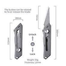 Load image into Gallery viewer, TACRAY Titanium Utility Knife, a Multi-Functional Box Cutter with Retractable and Replaceable Blade, Clip Knife for Daily Cutting Tasks