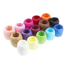 Load image into Gallery viewer, Raffia Paper Ribbon Twine Strings 15 Rolls 15 Colors Set for DIY Craft Gift Box Packing