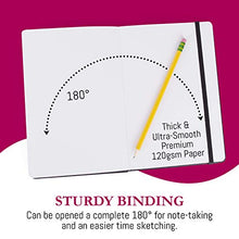 Load image into Gallery viewer, WA Portman Premium A5 Blank Sketchbook for Drawing - Padded Hardcover Sketchbook 160pg - Thick 120gsm Paper Art Book Sketchbook Journal for Multimedia - Water Resistant Cover - Pocket Pen Loop & More