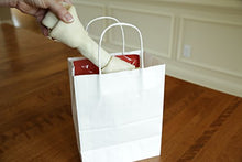 Load image into Gallery viewer, 100 | 50 | 25 Count - Size (8"x4.75"x10") Bulk White Paper Bags with Handles - Perfect Solution for Baby Shower, Birthday Parties, Gifts, Restaurant takeouts, Shopping, Retail