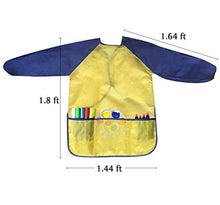 Load image into Gallery viewer, Bassion Pack of 2 Kids Art Smocks, Children Waterproof Artist Painting Aprons Long Sleeve with 3 Pockets for Age 2-6 Years Gifts