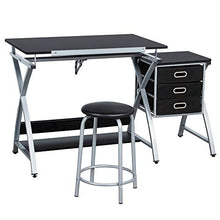 Load image into Gallery viewer, YAHEETECH Adjustable Drafting Table Drawing/Draft Art Desk for Adults Craft Supplies w/Stool and Storage Drawers Art Studio Design Craft Station