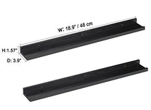 Load image into Gallery viewer, O&K FURNITURE Set of 2 Black Picture Ledge Diaplay Wall Shelf, 18.9" Length