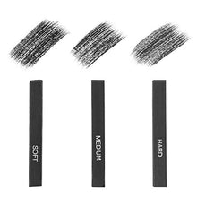 Load image into Gallery viewer, Pacific Arc Compressed Charcoal Sticks Hard 12 Pack for Drawing, Sketching, and Shading