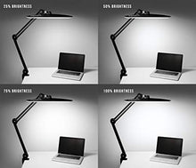 Load image into Gallery viewer, Neatfi XL 2,200 Lumens LED Task Lamp with Clamp, 24W Super Bright Desk Lamp, 117 Pcs SMD LED, 20 Inches Wide Lamp, 4 Level Brightness, Dimmable, Eye-Caring LED Lamp, Table Clamp LED Light (Black)