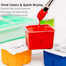 Load image into Gallery viewer, HIMI Gouache Paint Set, 24 Colors x 30ml Unique Jelly Cup Design with 3 Paint Brushes in a Carrying Case Perfect for Artists, Students, Gouache Opaque Watercolor Painting (Green)