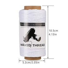 Load image into Gallery viewer, Jupean Waxed Thread, 150m /164Yards White Leather Waxed Thread, Leather Sewing Thread, Hand Stitching Thread for Hand Sewing Leather, Bookbinding, and Beginners Leather Craft DIY