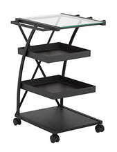 Load image into Gallery viewer, SD STUDIO DESIGNS Modern Triflex Mobile Storage Taboret for Arts and Crafts, Charcoal/Clear Glass