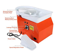 Load image into Gallery viewer, Electric Pottery Wheel Machine Ceramic Work Clay Forming Machine DIY Art Craft Tool 110V US Plug 25CM 350W (Orange)