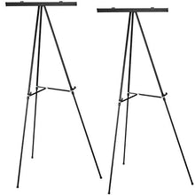 Load image into Gallery viewer, Aluminum Flip-Chart Presentation Easel: 2-Pack with Telescoping Legs, 70 Inches (Black)