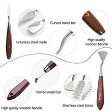 Load image into Gallery viewer, Ationgle Palette Knife 14 Pieces Stainless Steel Spatula Painting Supplies with Wood Handle for Oil Painting, Acrylic Mixing and Texturing