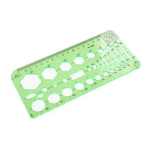 Load image into Gallery viewer, Tulead Drafting Tools Architecture Stencils Template Plstic Transparent Green Pack of 5 for School,Office
