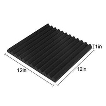 Load image into Gallery viewer, 50 Pack Acoustic Panels Soundproof Studio Foam for Walls Sound Absorbing Panels Sound Insulation Panels Wedge for Home Studio Ceiling, 1" X 12" X 12", Black (50PCS Black)