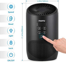 Load image into Gallery viewer, PARTU HEPA Air Purifier - Smoke Air Purifiers for Home with Fragrance Sponge - 100% Ozone Free, Lock Set, Eliminates Smoke, Dust, Pollen, Pet Dander, (Available for California)