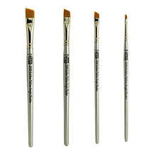 Load image into Gallery viewer, ZEM Brush Golden Taklon Angle Shaders Brush Set Sizes 1/8", 1/4', 3/8", 1/2"