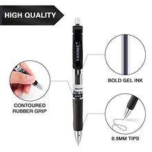 Load image into Gallery viewer, Tanmit Gel Pens Retractable Black Ink Rollerball Pens, Fine Point Ballpoint Writing Pen for Office - 0.5mm Tips with Comfort Grip (18-Pack)