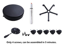 Load image into Gallery viewer, KKTONER Round Rolling Stool PU Leather Height Adjustable Swivel Drafting Work SPA Medical Salon Stools Chair with Wheels Black