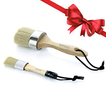Load image into Gallery viewer, Professional Chalk and Wax Paint Brush 2PC Set!!!! Large DIY Painting and Waxing Tool | Smooth, Natural Bristles | Folk Art, Home Décor, Wood Projects, Furniture, Stencils | Reusable