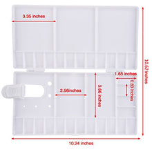 Load image into Gallery viewer, Shappy Watercolor Palette Folding Paint Tray Plastic Painting Pallet with 33 Compartments, Thumbhole and Brush Holders, White