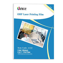 Load image into Gallery viewer, OHP Film Overhead Projector Film - 8.5x11" for Laser Jet Printer and Copier Transparency Film 100 Sheets Uinkit