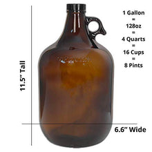 Load image into Gallery viewer, 1 Gallon (128oz) Amber Glass Jug With 38mm Cap - FBA