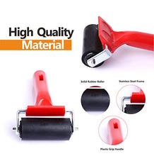 Load image into Gallery viewer, UCEC 3 PCS Rubber Rollers, Durable Hard Rubber Brayer Rollers for Crafting, Glue Roller Paint Brush for Printmaking Stamping Gluing, Anti Skid Tape Construction (2.4”, 5.9”, 7.9”)