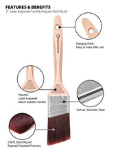 Load image into Gallery viewer, ROLLINGDOG Doberman 2" (50mm) Laser Engraved Handle Angular Paint Brush
