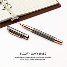 Load image into Gallery viewer, Ballpoint 1.0mm Rollerball 0.7mm Pen Set With Black Ink,Smooth and Easy Writing Metal Pen for Great Birthday,Graduation,Pack of 2 Pens with 2 Extra Refills