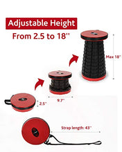 Load image into Gallery viewer, KUTON Folding Stool, Portable Stool Load Capacity to 330lbs, Camping Stool Adjustable Max.18'' Height, Collapsible Stool with Lightweight 2.2lbs, Telescopic Stool for All, 2 Pack