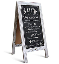 Load image into Gallery viewer, Rustic Vintage Wooden Whitewashed Magnetic A-Frame Chalkboard / Sidewalk Chalkboard Sign / Large 40" x 20" Sturdy Sandwich Board / A Frame Restaurant Message Board Display (Classic)