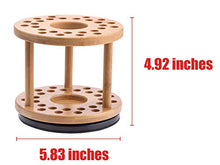 Load image into Gallery viewer, JackCubeDesign 360 Rotating Bamboo Watercolor Paint Brush Holder Water Coloring Brush Organizer Display Stand Tray Rack with 27 Holes and 1 Big Hole – MK441A