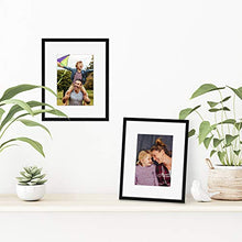 Load image into Gallery viewer, Americanflat 8x10 Picture Frame in Black - Displays 5x7 With Mat and 8x10 Without Mat - Aluminum with Shatter Resistant Glass - Horizontal and Vertical Formats for Wall and Tabletop