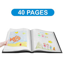 Load image into Gallery viewer, Presentation Book 40 Clear Pockets Sleeves Protectors Art Portfolio Clear Book for Artwork, Report Sheet, Letter (Can Accommodate 16.5 X 12.1inch)