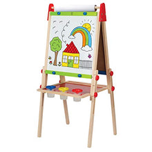 Load image into Gallery viewer, Award Winning Hape All-in-One Wooden Kid's Art Easel with Paper Roll and Accessories Cream, L: 18.9, W: 15.9, H: 41.8 inch