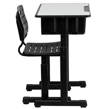 Load image into Gallery viewer, Flash Furniture Adjustable Height Student Desk and Chair with Black Pedestal Frame