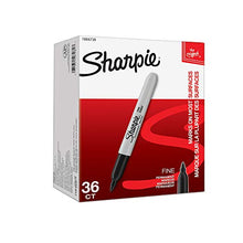 Load image into Gallery viewer, Sharpie Permanent Markers, Fine Point, Black, 36 Count