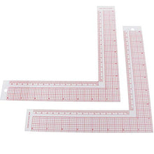 Load image into Gallery viewer, ZYAMY 2pcs Plastic L-Square Rulers 5808 Tailor Ruler Craft Tools French Curve Sewing Measuring Ruler Professional DIY Craft Tailor Craftsman Sewing Tools
